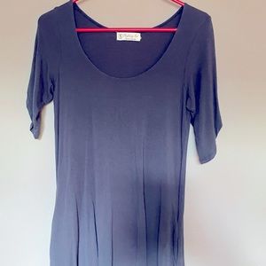 Ava sky mid length sleeve dress